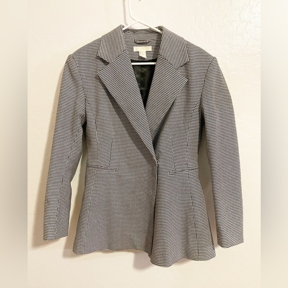 H&M Houndstooth Peplum Blazer Size 12 - Picture 1 of 4